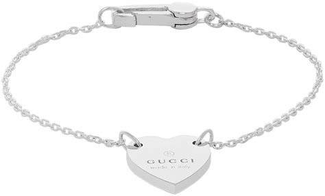 gucci heart bracelt|Gucci trademark heart silver bracelet.